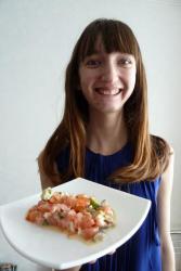 Салат с красной рыбой и маринованными грибами