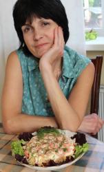 название картинки Салат с креветками, крабовыми палочками с сыром