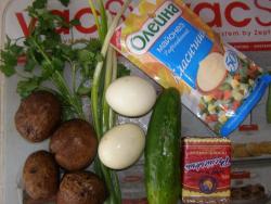 название картинки Салат с плавленными сырками