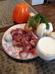 название картинки Салат из пупков и желудочков с соусом Мацони