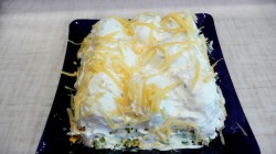 Салат Сугроб с курицей, картофелем и болгарским перцем