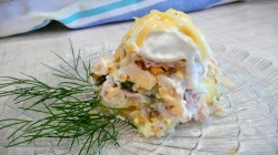 Салат Сугроб с курицей, картофелем и болгарским перцем