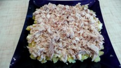 Салат Сугроб с курицей, картофелем и болгарским перцем