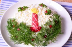 Новогодний салат Свеча