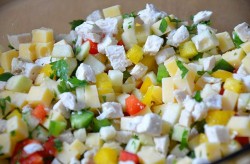 название картинки Салат Светофор сыр яблоки болгарский перец