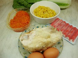 название картинки Салат Валерия с корейской морковкой и крабовыми палочками