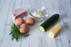 Салат ветчина сыр яйца огурец