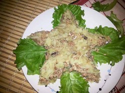 название картинки Салат Звезда с сайрой на 23 февраля