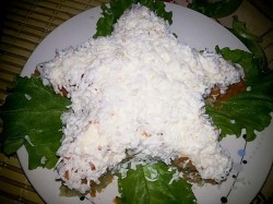 название картинки Салат Звезда с сайрой на 23 февраля