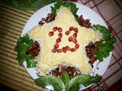 название картинки Салат Звезда с сайрой на 23 февраля