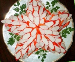 название картинки Салат Звёздочка на 23 Февраля из крабовых палочек