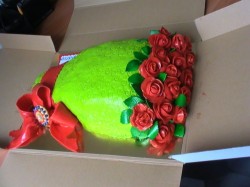 Торт с бантом из мастики Букет роз - шаг 19