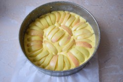 название картинки Шарлотка творожная с яблоками в духовке