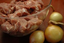 Шашлык из мяса свинины на шпажках в духовке