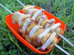 название картинки Шашлык с салом и картошкой