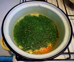 Щи с зеленью шпината