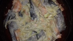 Щука запеченная в кефире с тыквой