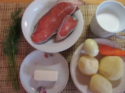 Сливочная финская уха из любой красной рыбы - шаг 1 Сливочная финская уха из любой красной рыбы - шаг 1