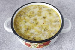 название картинки Сливочный суп с грибами и плавленным сыром