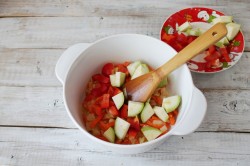 название картинки Соте из овощей с кабачками морковью перцем