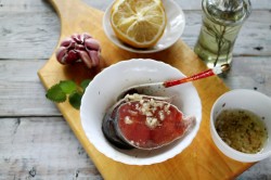 Стейк горбуши на сковороде