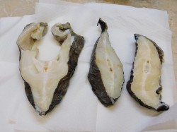 название картинки Стейк зубатки на сковороде