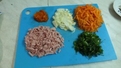 Суп-пюре с ветчиной и яйцом