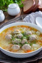 название картинки Суп с фрикадельками в мультиварке