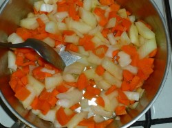 Свинина с луком и морковью