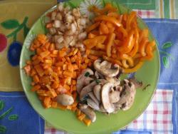 Стир фрай с мясом грибами овощами