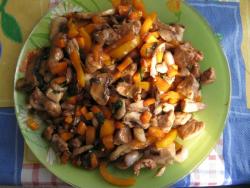 Стир фрай с мясом грибами овощами