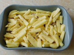 название картинки Свинина в духовке с картошкой и грибами