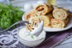 Блины с сыром и зеленью - шаг 10