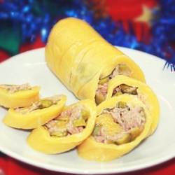 Сырный рулет с тунцом быстрый