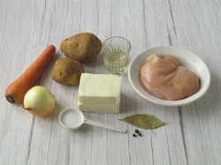 название картинки Сырный суп пюре с плавленным сыром и курицей