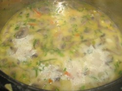 Суп с грибами шампиньонами сыром фаршем