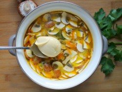 Сырный суп с шампиньонами