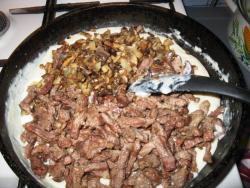 Телятина с грибами