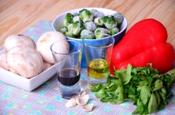 Теплый постный салат из брюссельской капусты