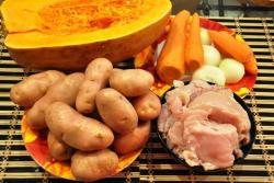 Тыква в горшочке с картошкой и мясом - шаг 1 Тыква в горшочке с картошкой и мясом - шаг 1