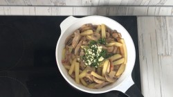 Тушеная картошка с мясом и грибами