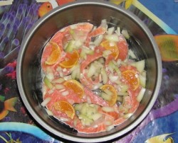 Тушеная красная рыба в мультиварке