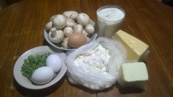 название картинки Творожно сырный пирог с шампиньонами