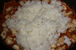 Тяхан с курицей и овощами