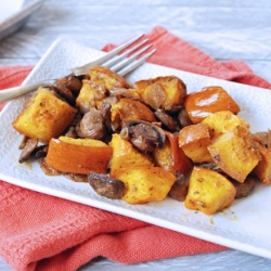 Тыква с грибами в духовке