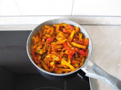 название картинки Тыква на сковороде с овощами