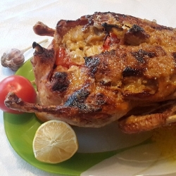 Утка с медом и горчицей в духовке с яблоками