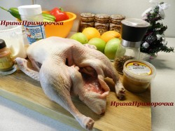 Утка с яблоками и апельсинами, запеченная в рукаве