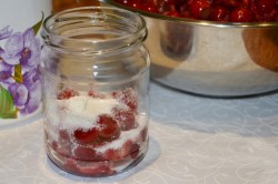 Вишня в собственном соку с сахаром на зиму