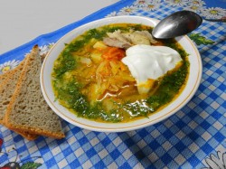 Вкусные щи с курицей из свежей капусты